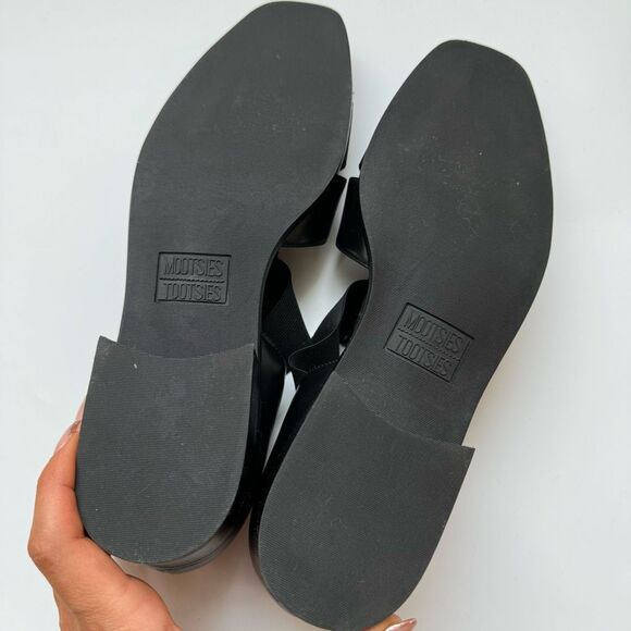 Mootsies Tootsies Fisherman Black Leather Strappy Slip On Size 9 Cut Out Grunge - Picture 8 of 9